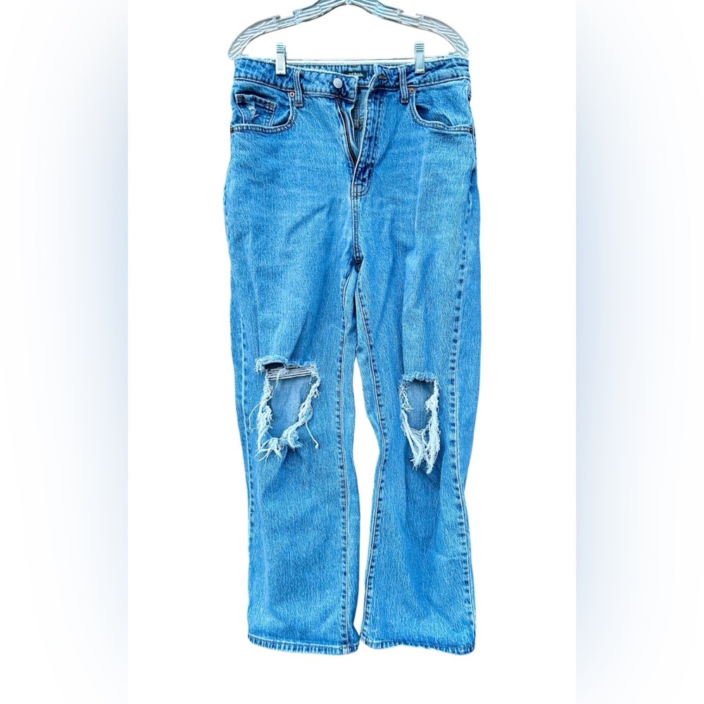 Wild Fable -Women's High Rise Baggy Jeans Ripped Blue Denim Sz.12
